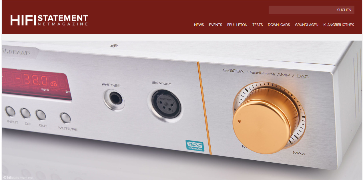 德國(guó)著名hifi網站(zhàn) HiFi Statement 對(duì)9i-92SA “金(jīn)畫(huà)眉”三代的(de)評測